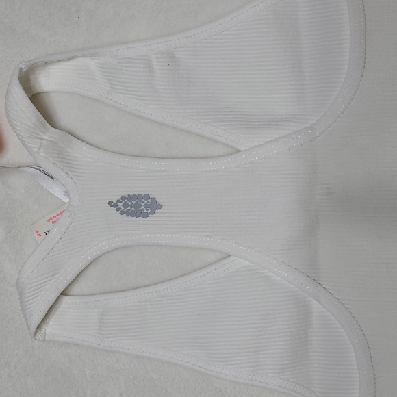 FP Movement Free Throw Crop Tank Top White Ribbed Racerback - Picture 7 of 11